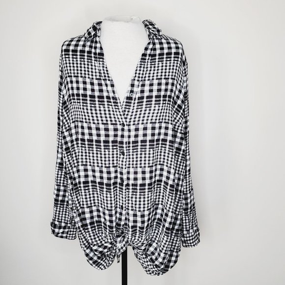 LOVE & LEGEND Gingham Button Down Shirt - Picture 3 of 8